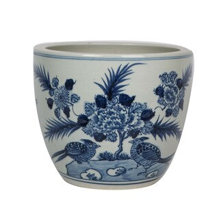B&W Peony w/ Bird Motif