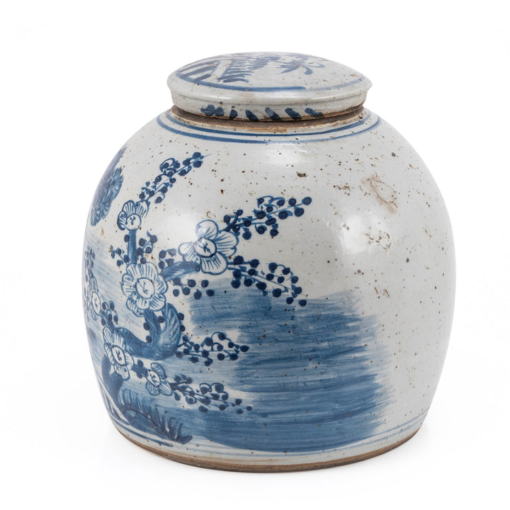 B&W Vintage Ming Jar - Pine Motif
