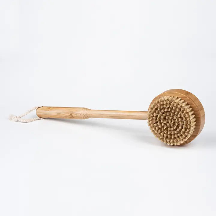 Bamboo Bath Brush – 14" Long with Natural Boar Bristles