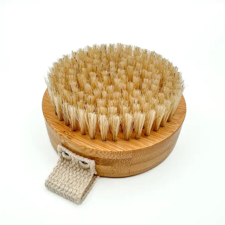 Bamboo Body Brush with Cotton Strap – Ideal for Travel & Tight Spaces