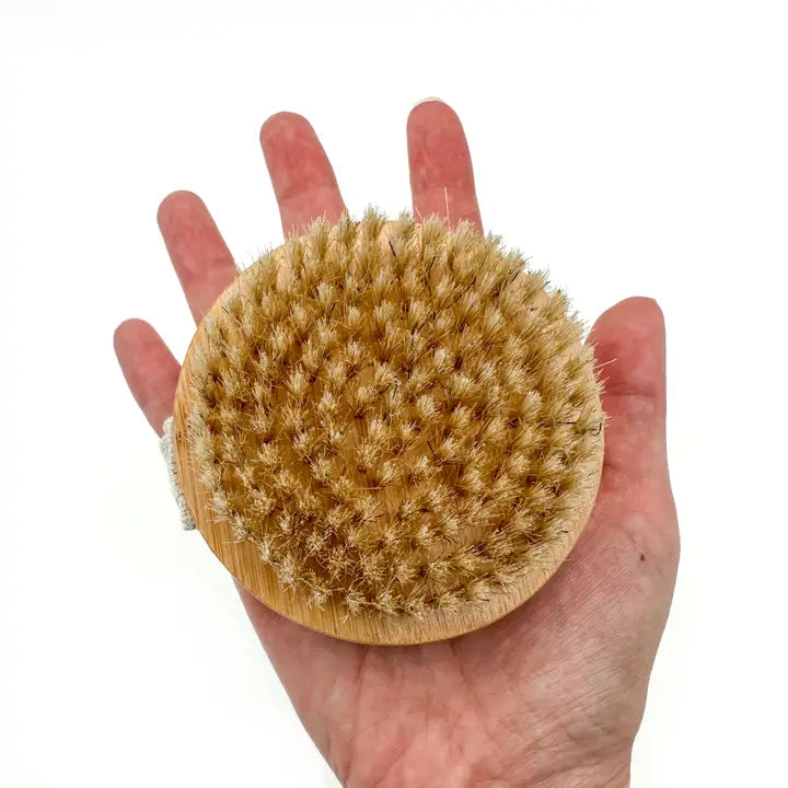 Bamboo Body Brush with Cotton Strap – Ideal for Travel & Tight Spaces