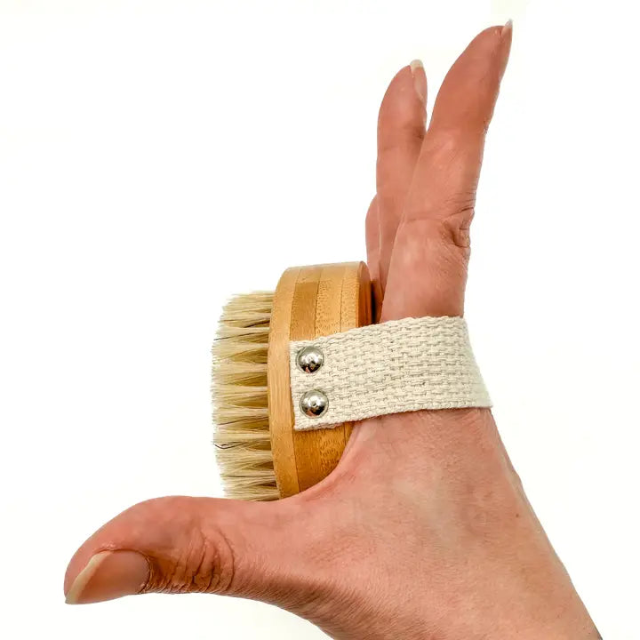 Bamboo Body Brush with Cotton Strap – Ideal for Travel & Tight Spaces