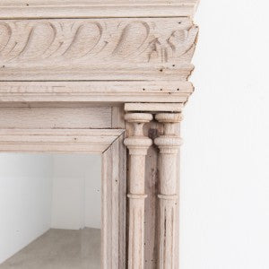 Bleached Oak Louis XVI Trumeau Mirror — France, c.1880