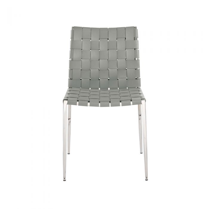 Leather Woven Dining Chairs, Set of 2