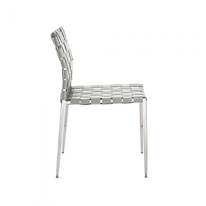 Leather Woven Dining Chairs, Set of 2