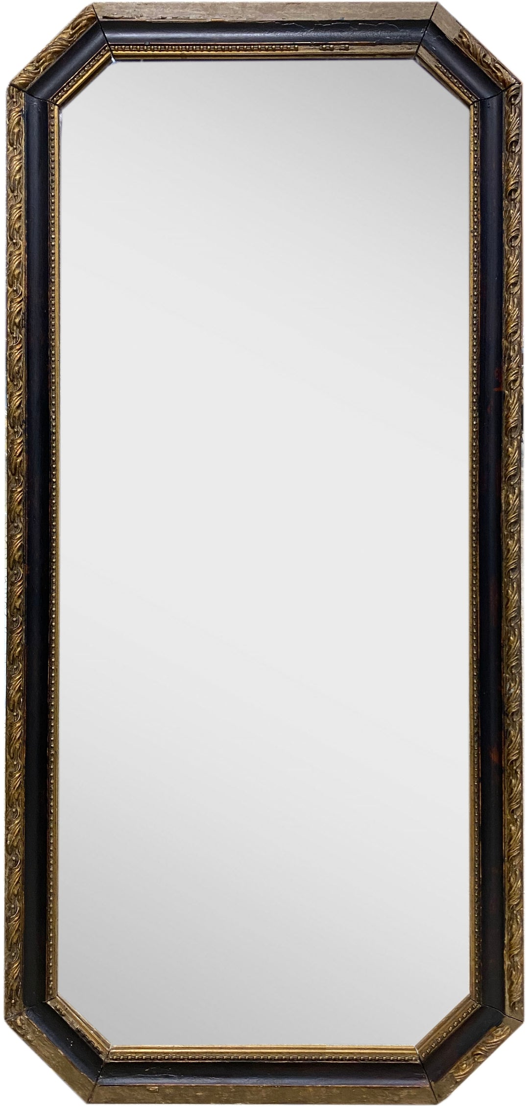 Early 20th Century Oversize Black and Gilt Mirror