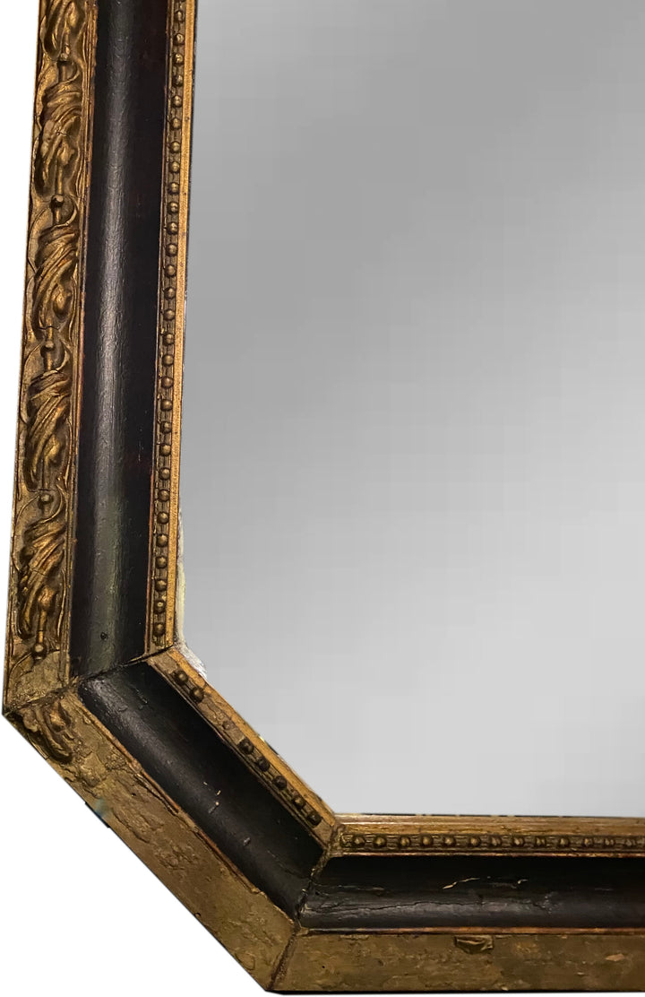 Early 20th Century Oversize Black and Gilt Mirror