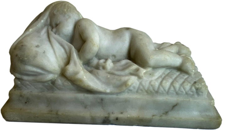 Marble Sleeping Putto Statue