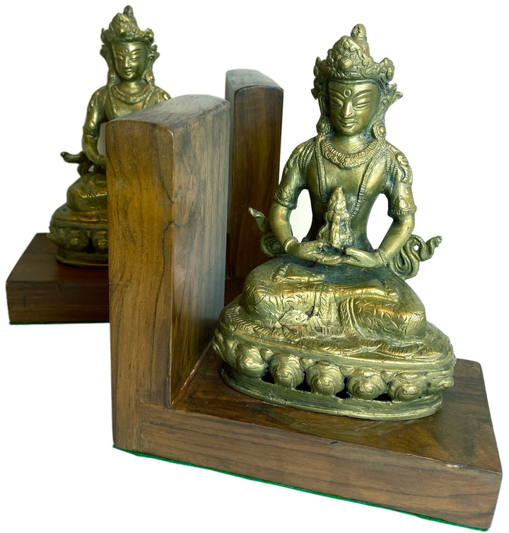 Brass Figures of Buddha Nagaraja Decorative Bookends