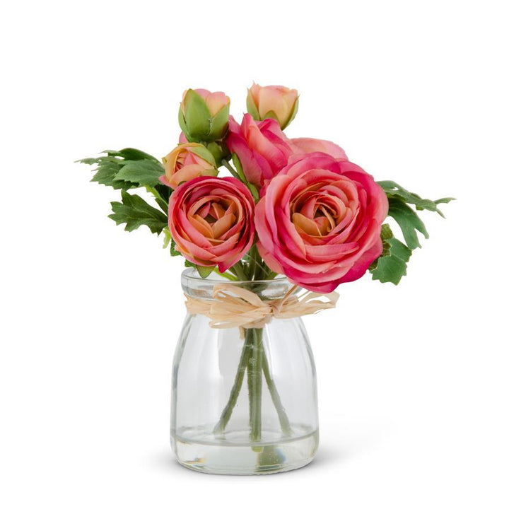 Ranunculus Bouquet in Glass Vase