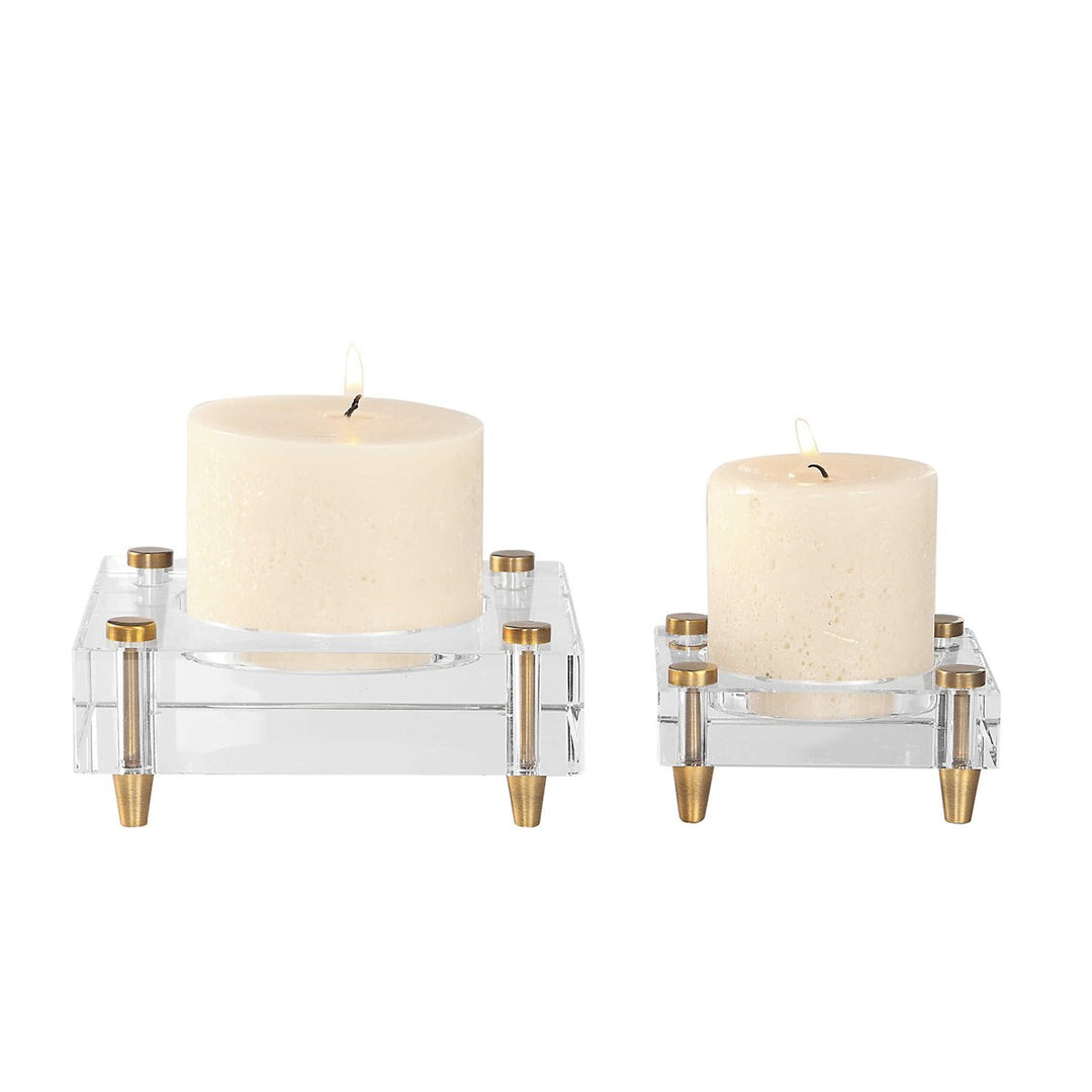 Block Candle Holders, Set/2