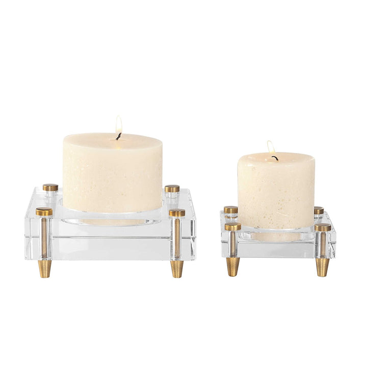 Block Candle Holders, Set/2
