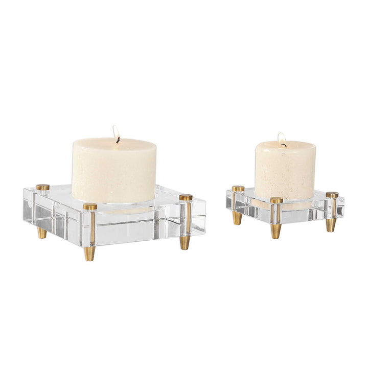 Block Candle Holders, Set/2