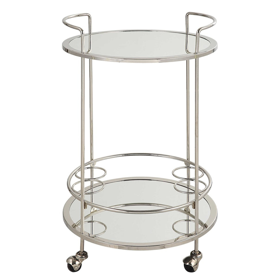 Round Chrome Bar Cart