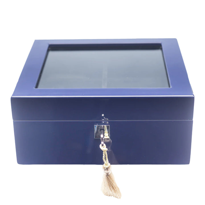 Blue Lacquer Watch Box 6-Slot