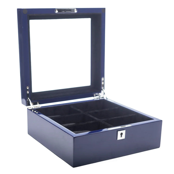 Blue Lacquer Watch Box 6-Slot