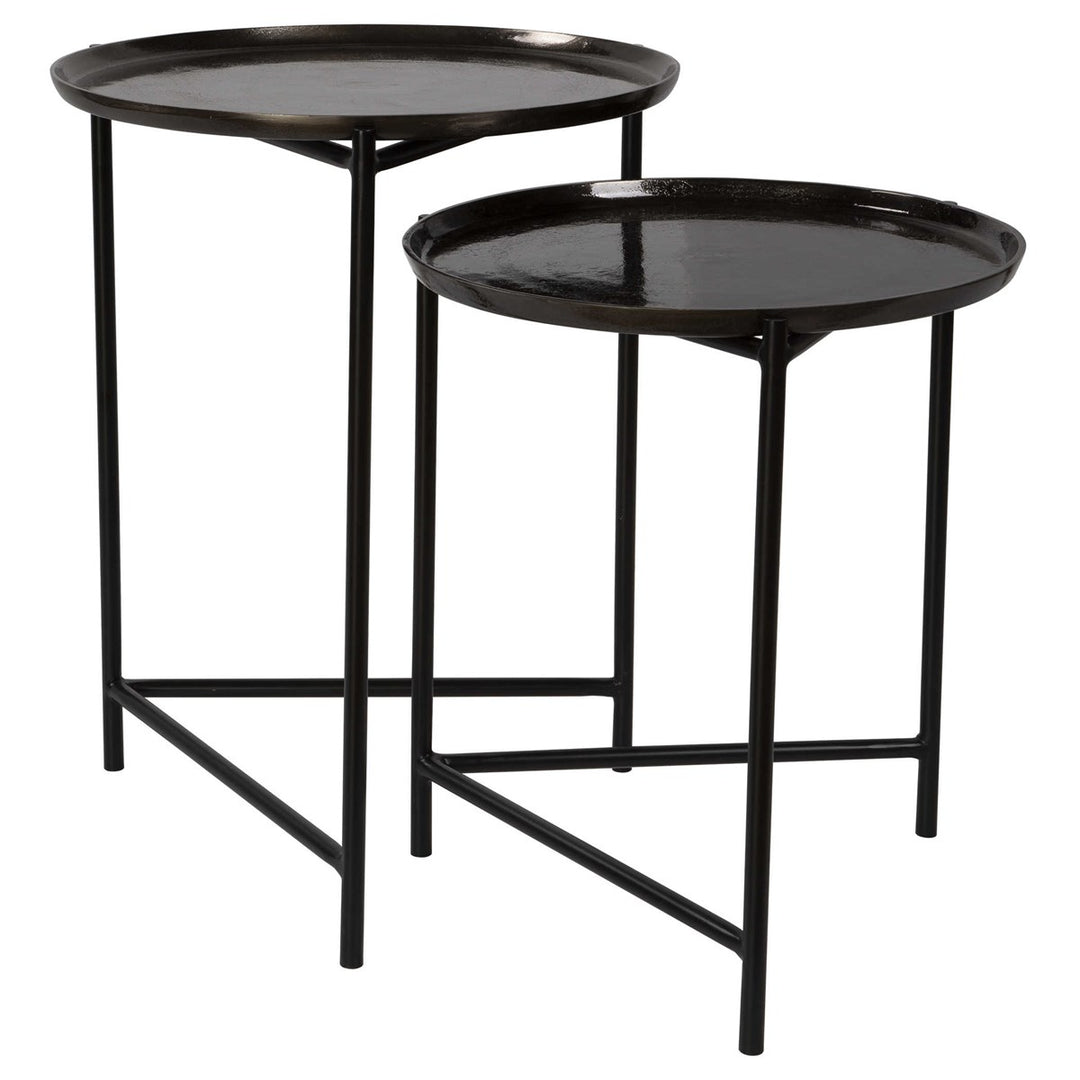 Dark Nickle Nesting Tables, Set/2