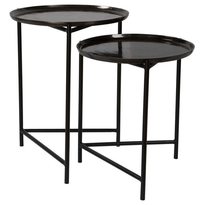 Dark Nickle Nesting Tables, Set/2