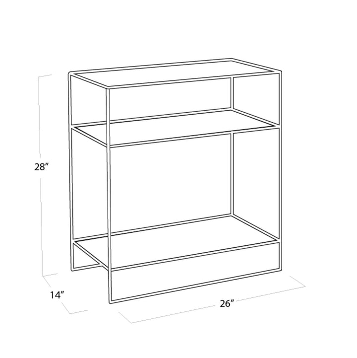 Smoke Three Shelf Side Table