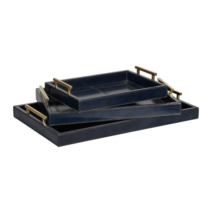 Navy Leather Tray