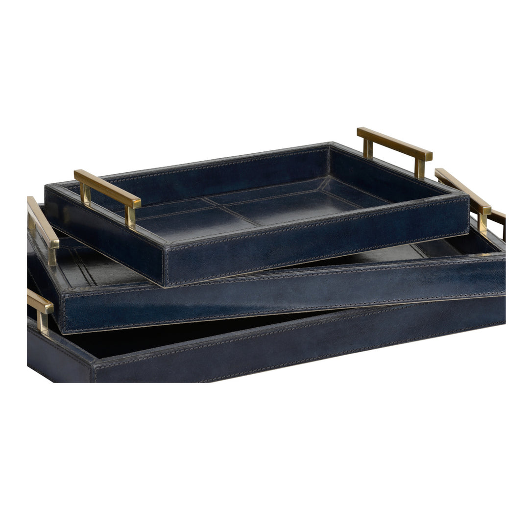 Navy Leather Tray