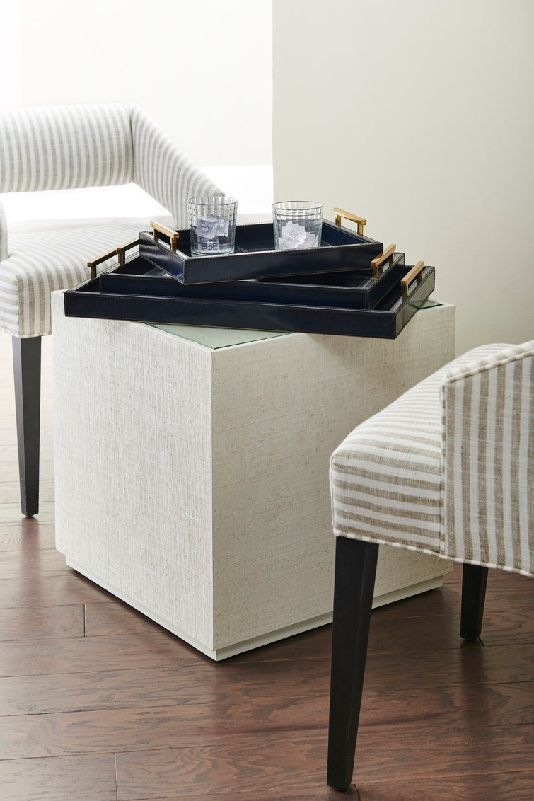 Navy Leather Tray
