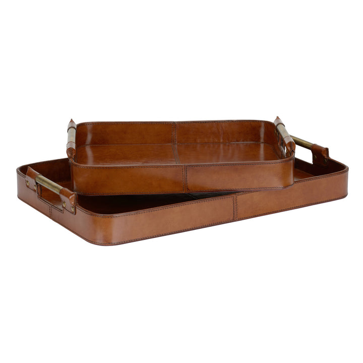 Brown Leather Serving Tray