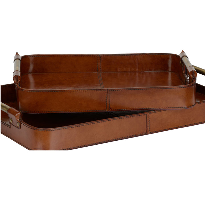 Brown Leather Serving Tray