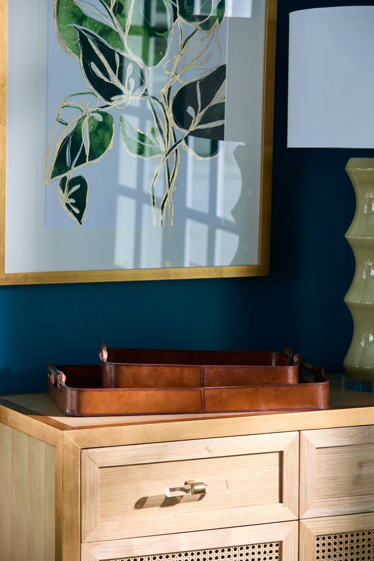 Brown Leather Serving Tray