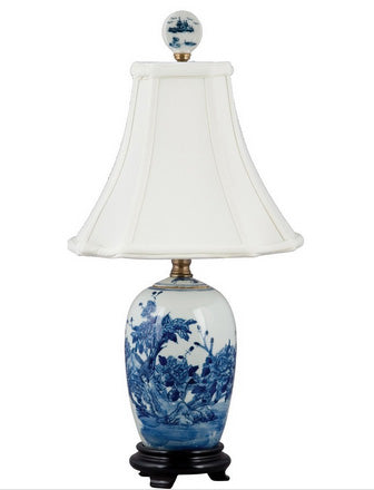 B&W Lidded Jar Lamp