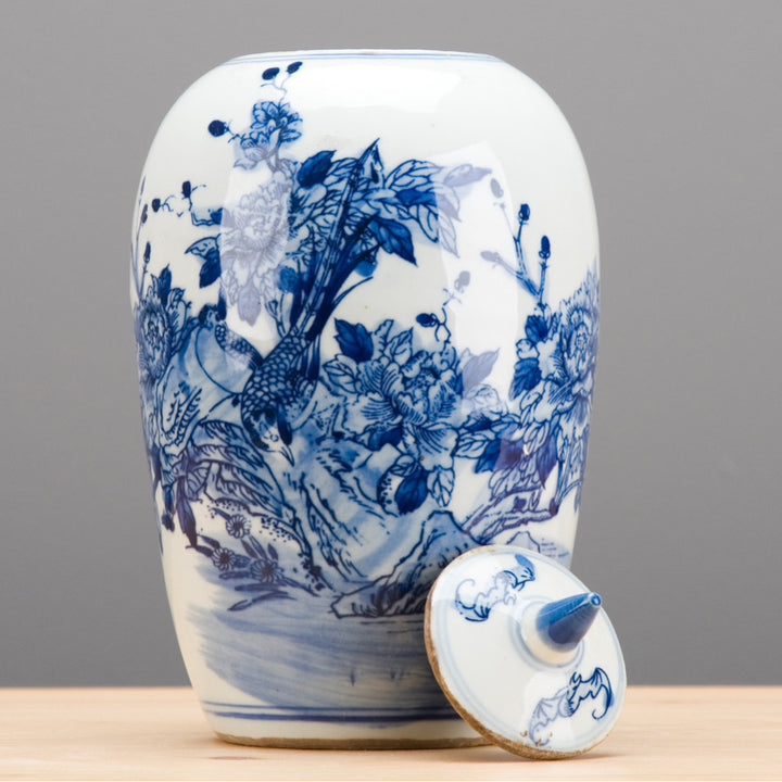 B&W Lidded Jar - Garden