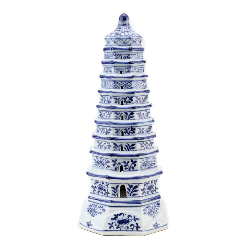 B&W Porcelain Pagoda