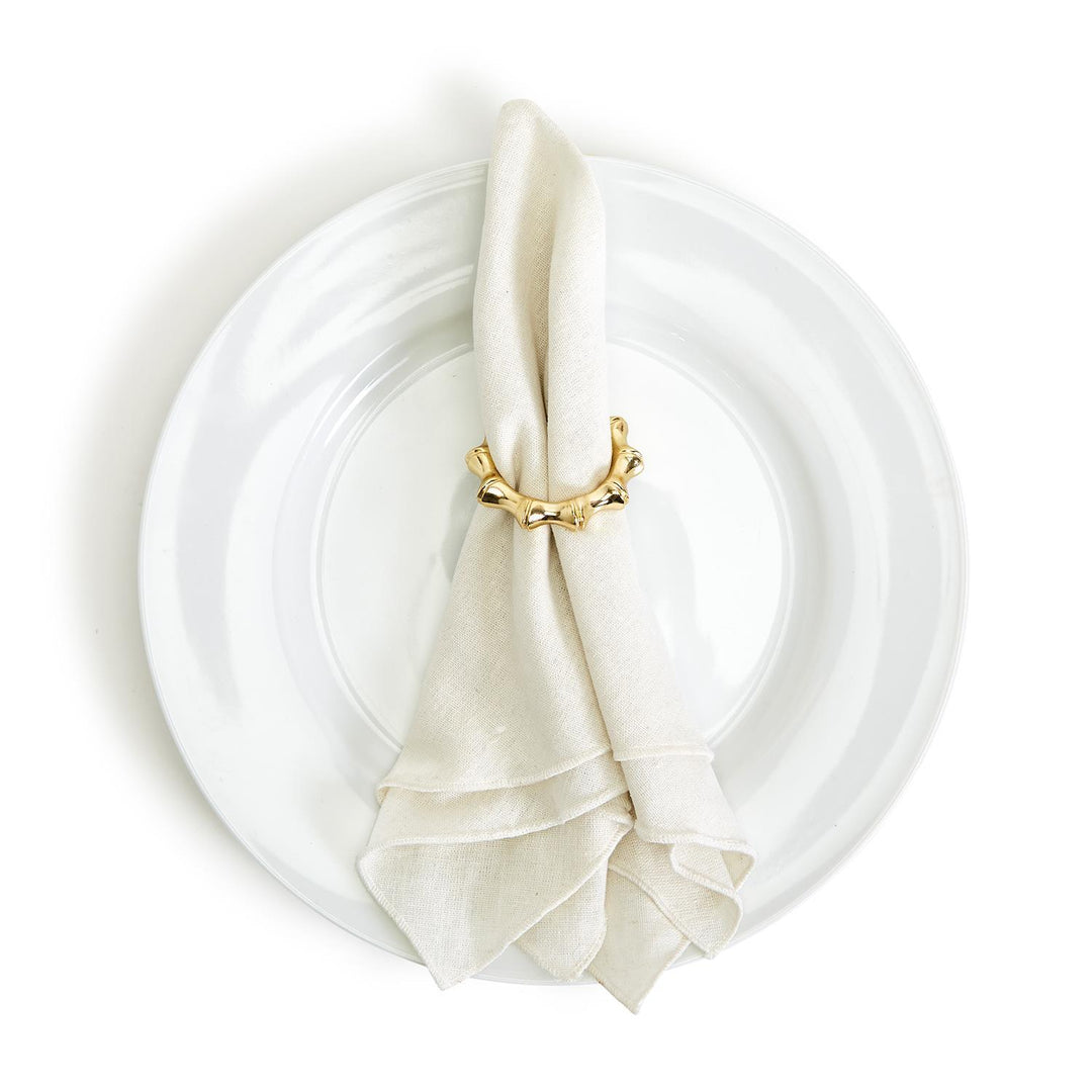 Golden Bamboo Napkin Rings, Set of 4