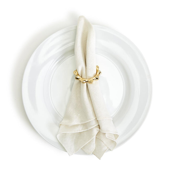 Golden Bamboo Napkin Rings, Set of 4