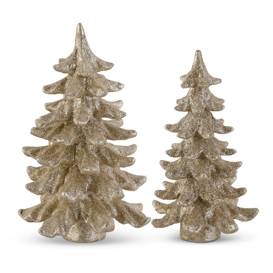Gold Glitter Tree, Set of 2