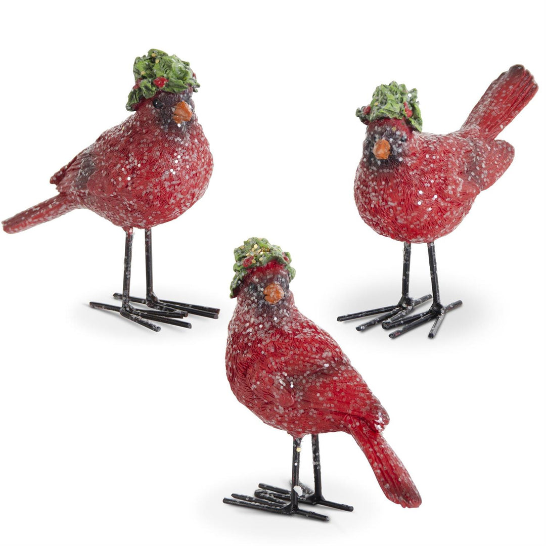 Glitter Cardinal with Holly Hat