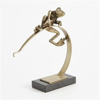 Frog on Reed Sculpture