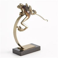 Frog on Reed Sculpture
