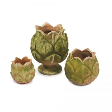 Aged Artichoke Planter with Saucer
