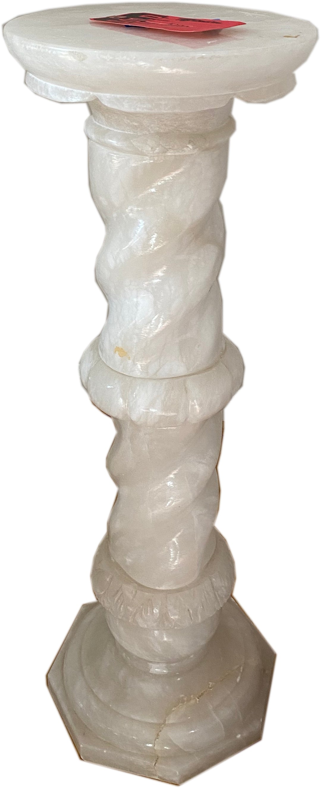Hand-Carved Alabaster Pedestal