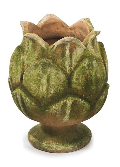 Aged Artichoke Planter with Saucer