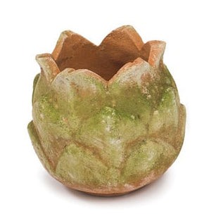 Aged Artichoke Planter with Saucer