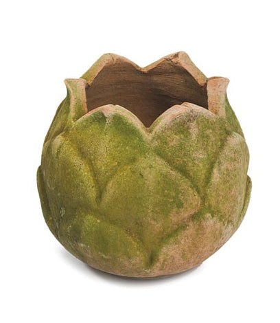 Aged Artichoke Planter with Saucer