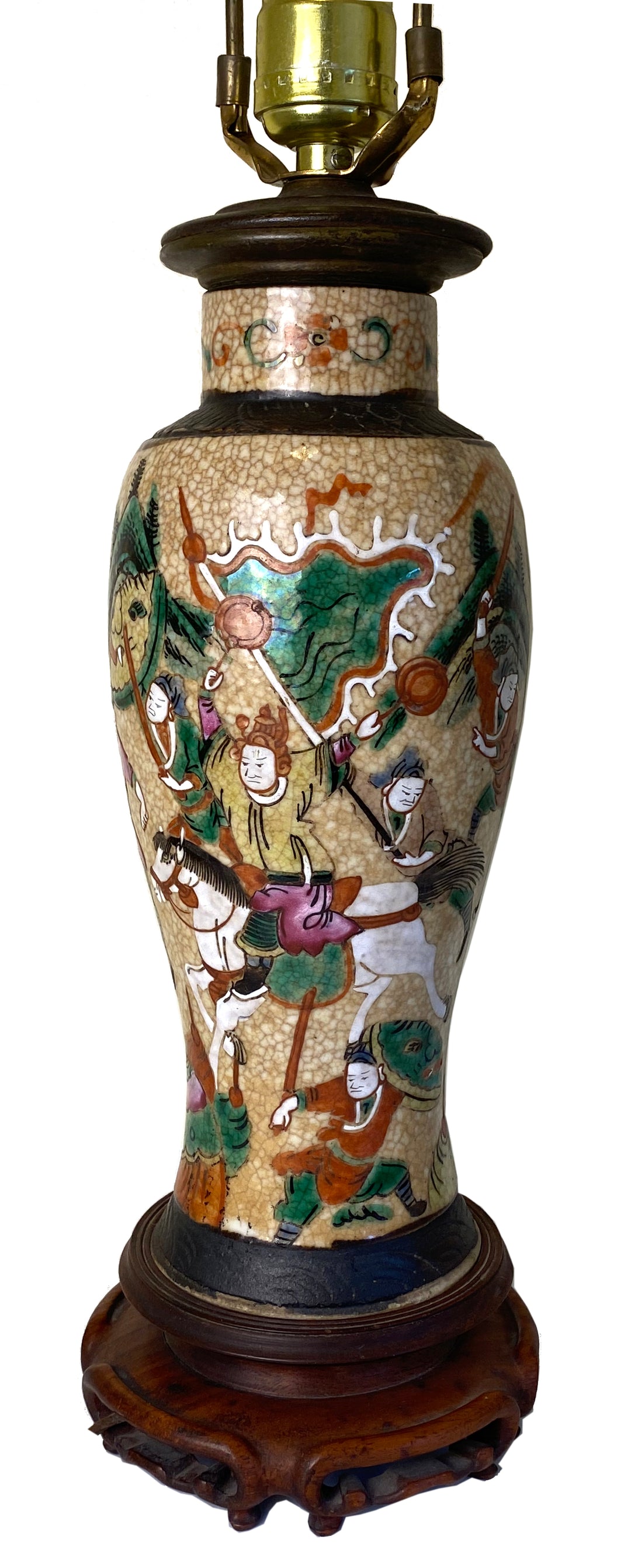 Chinese Crackle Glaze Vase Lamp
