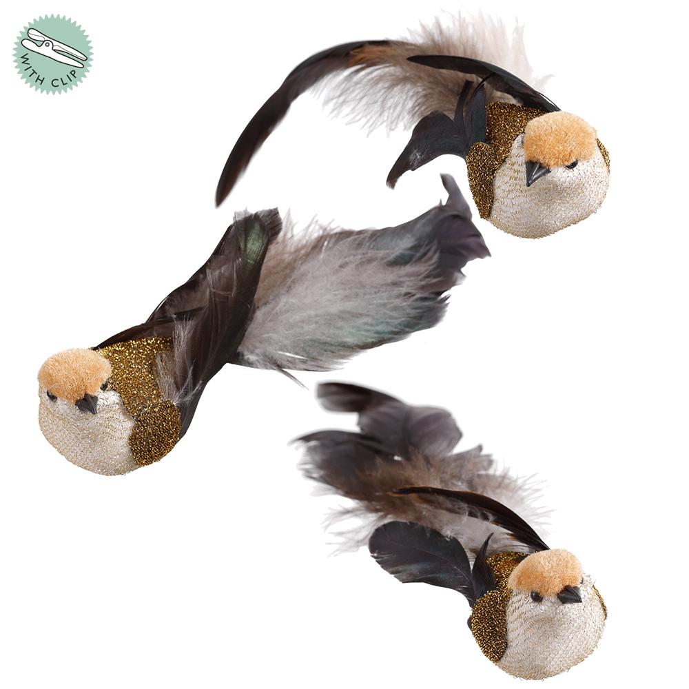 Feathered Bird Clip Ornament