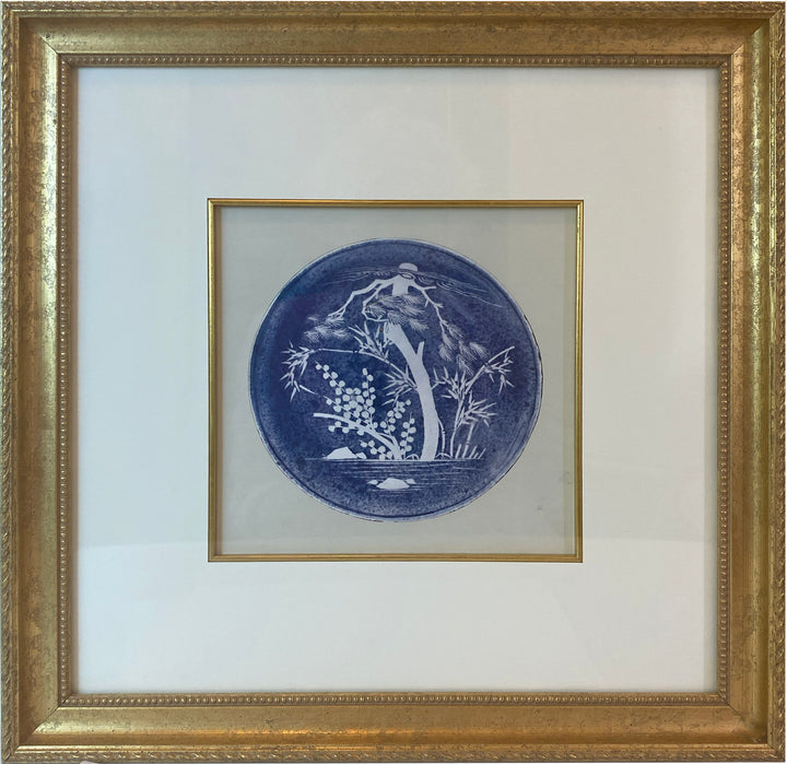 Blue & White Porcelain Motif Print