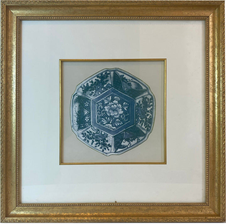 Blue & White Porcelain Motif Print
