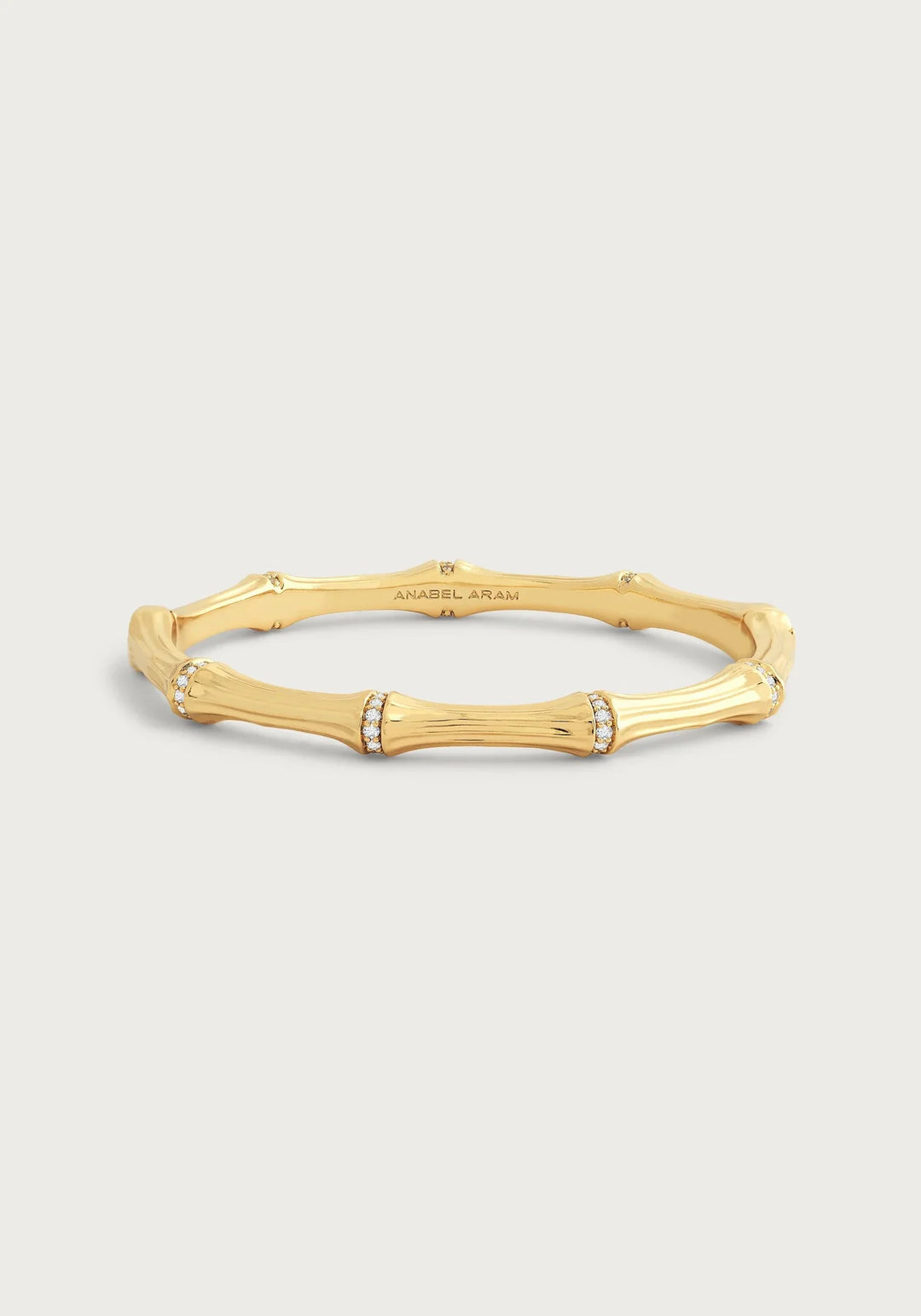 Bamboo Hinged Bangle - Gold