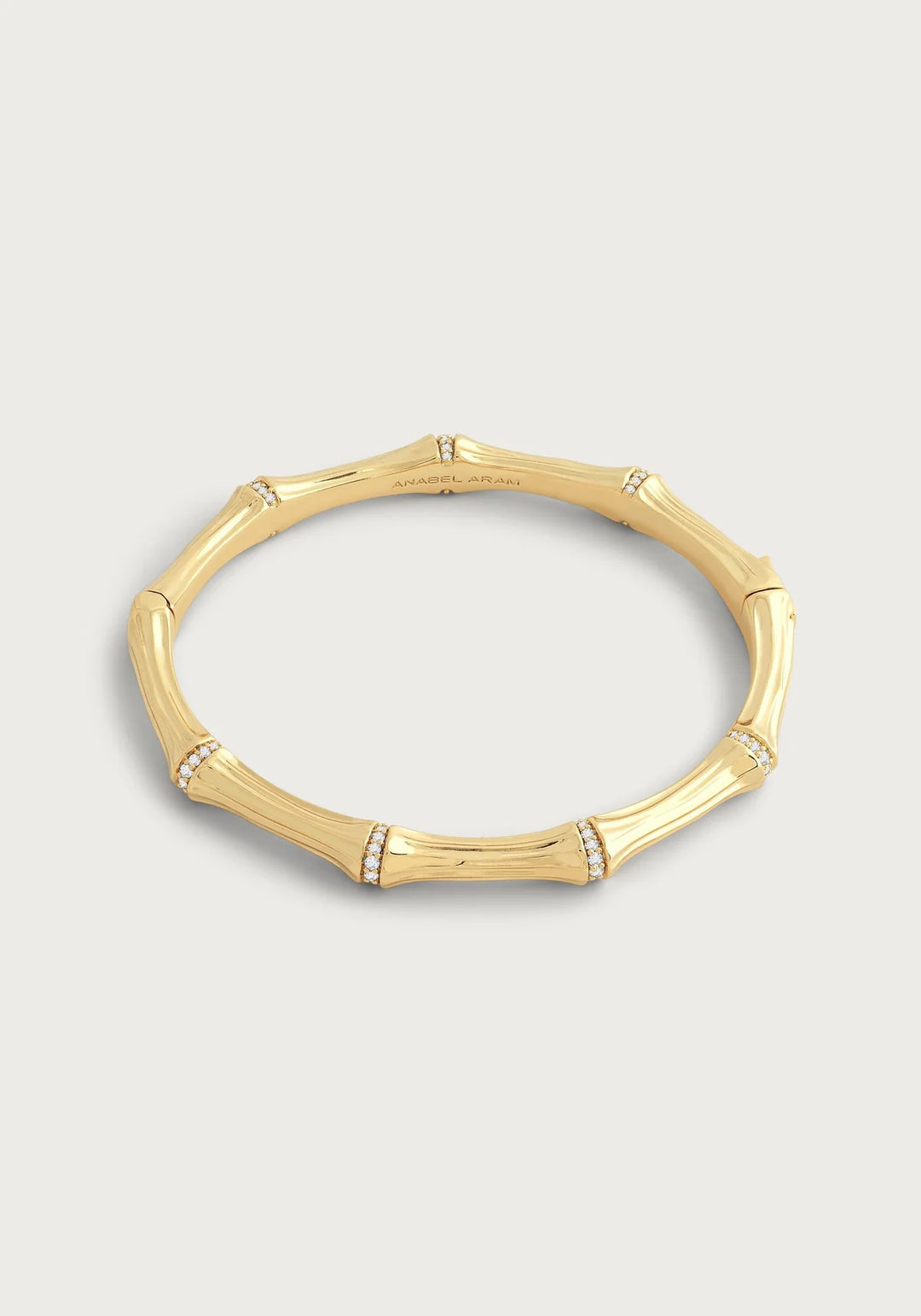 Bamboo Hinged Bangle - Gold