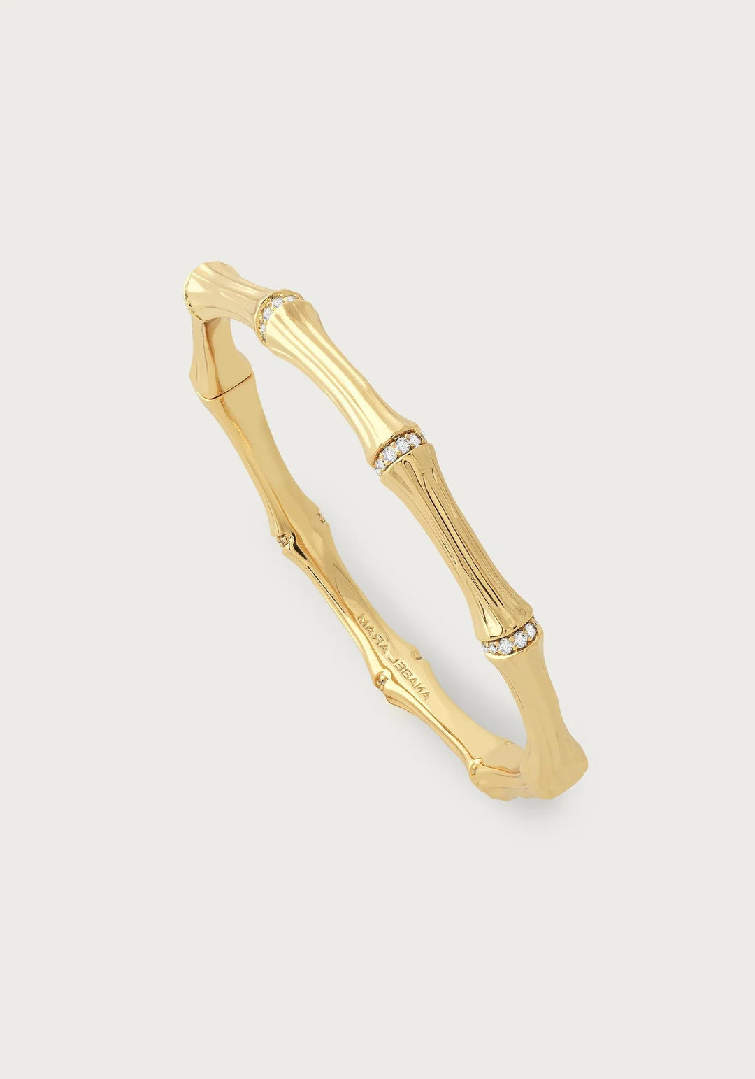 Bamboo Hinged Bangle - Gold